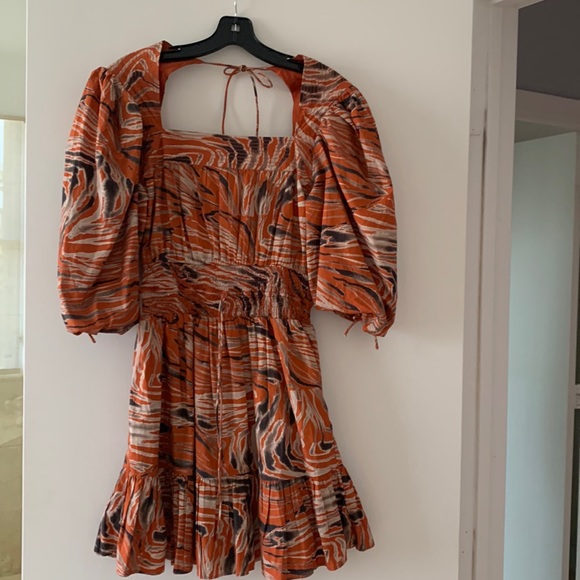 love the label Dresses & Skirts - Mini Dress with Orange Marble Print